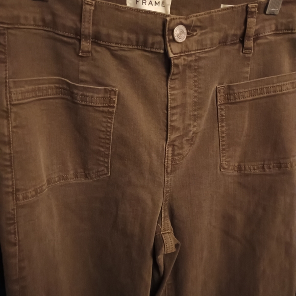 Frame NWOT Denim Brown High Waisted Slim Palazzo Jeans - Picture 3 of 5
